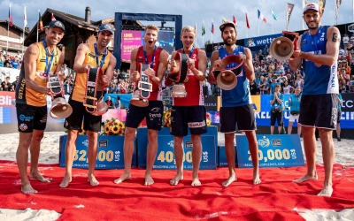 European men make beach history